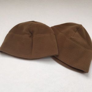 TWO COYOTE TAN FLEECE CAPS
